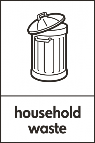 Recycling Sticker - Household Waste (WRAP Compliant)